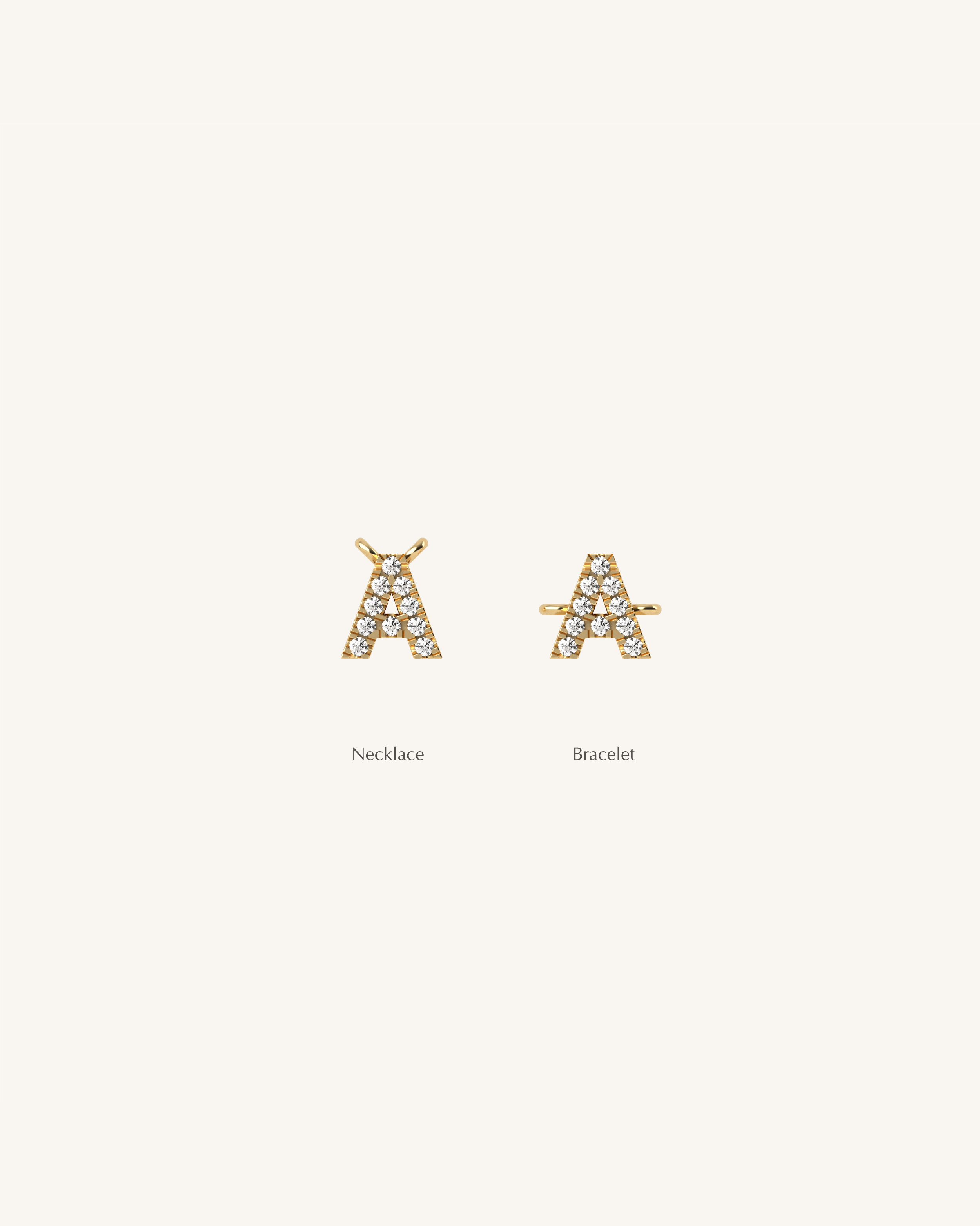 Fixed Diamond Letter Charm | Add To Your Piece