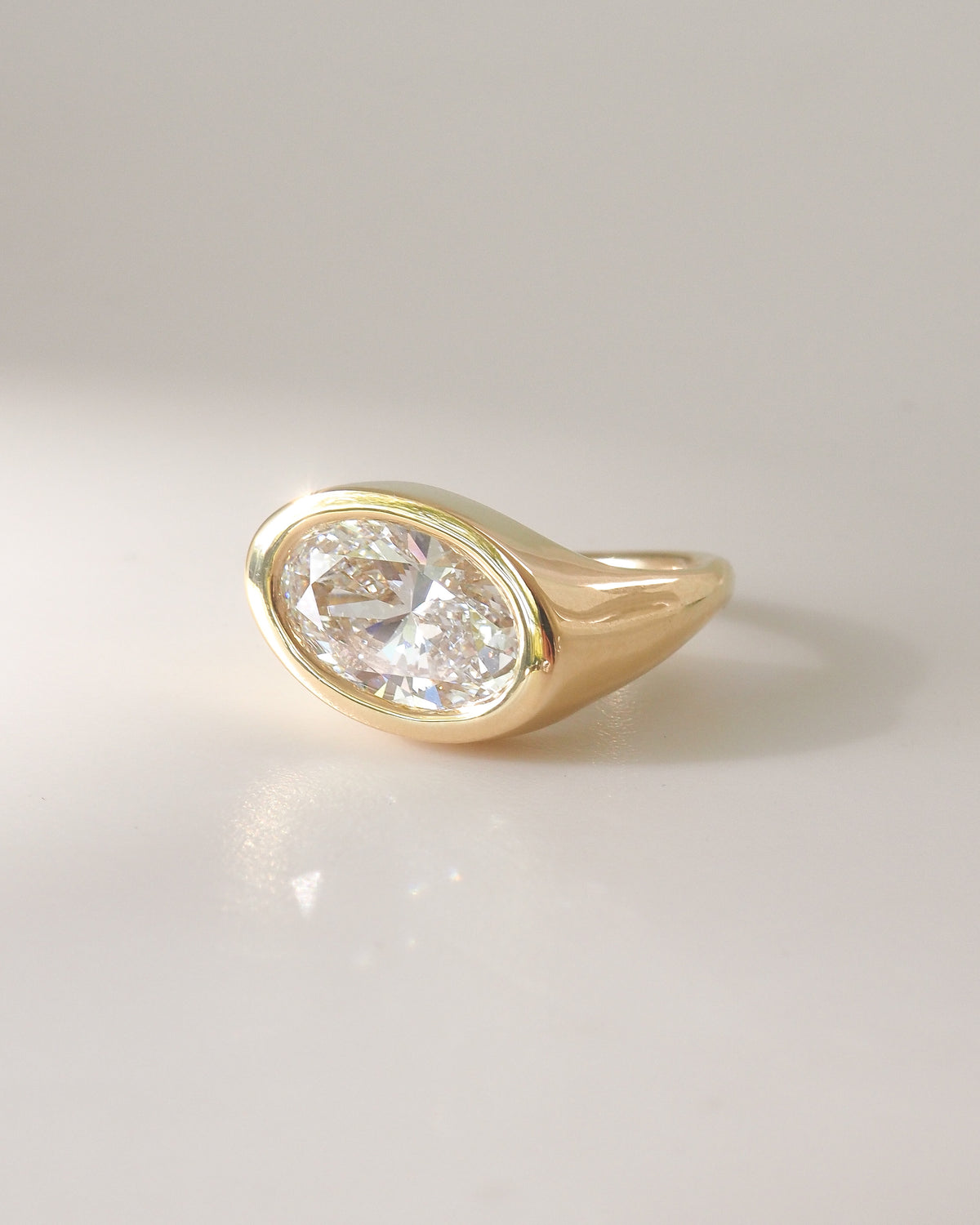 Riva Signet | 3ct Oval Lab-Grown Diamond Ring