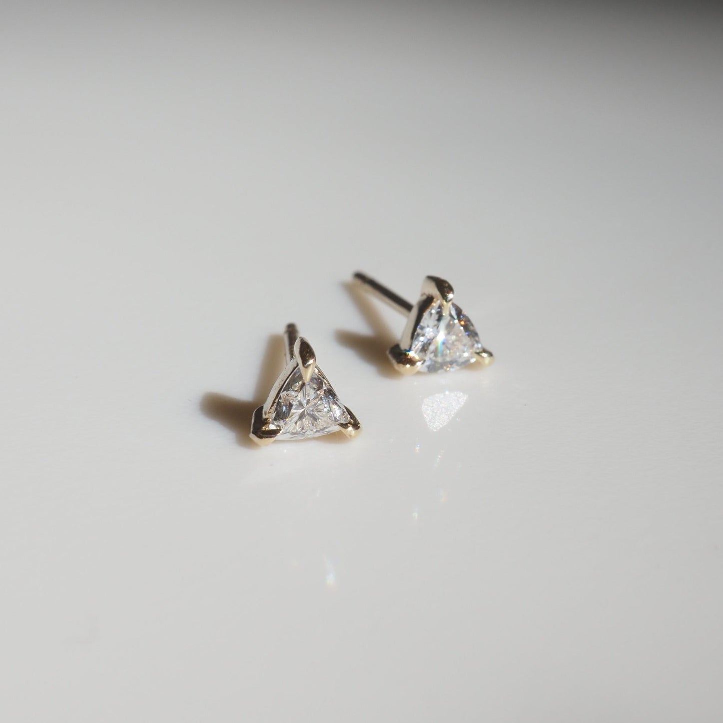 Trillion lab-grown diamond stud earrings, pair