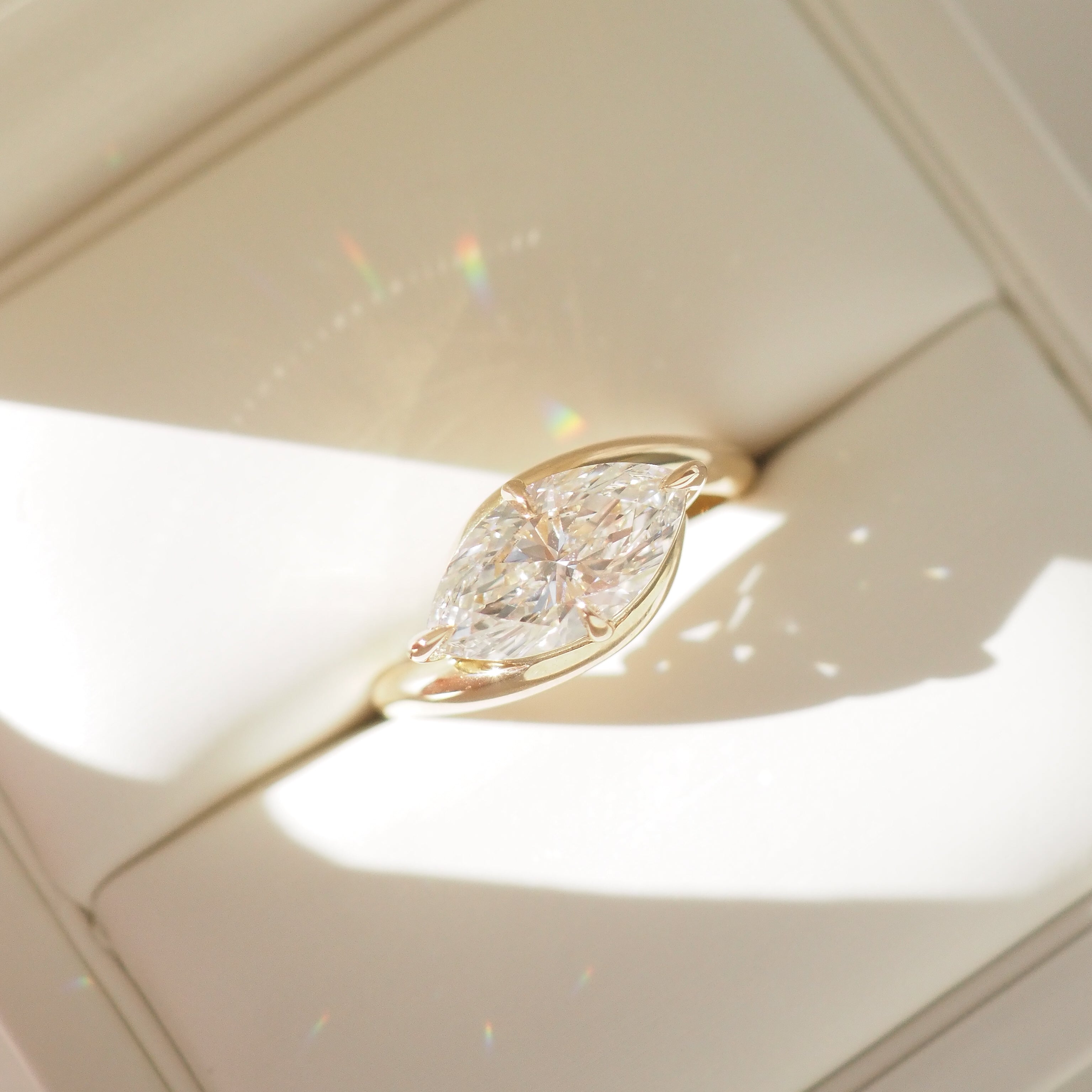 Riva Marquise | 2ct East West Solitaire Lab-Grown Diamond Ring
