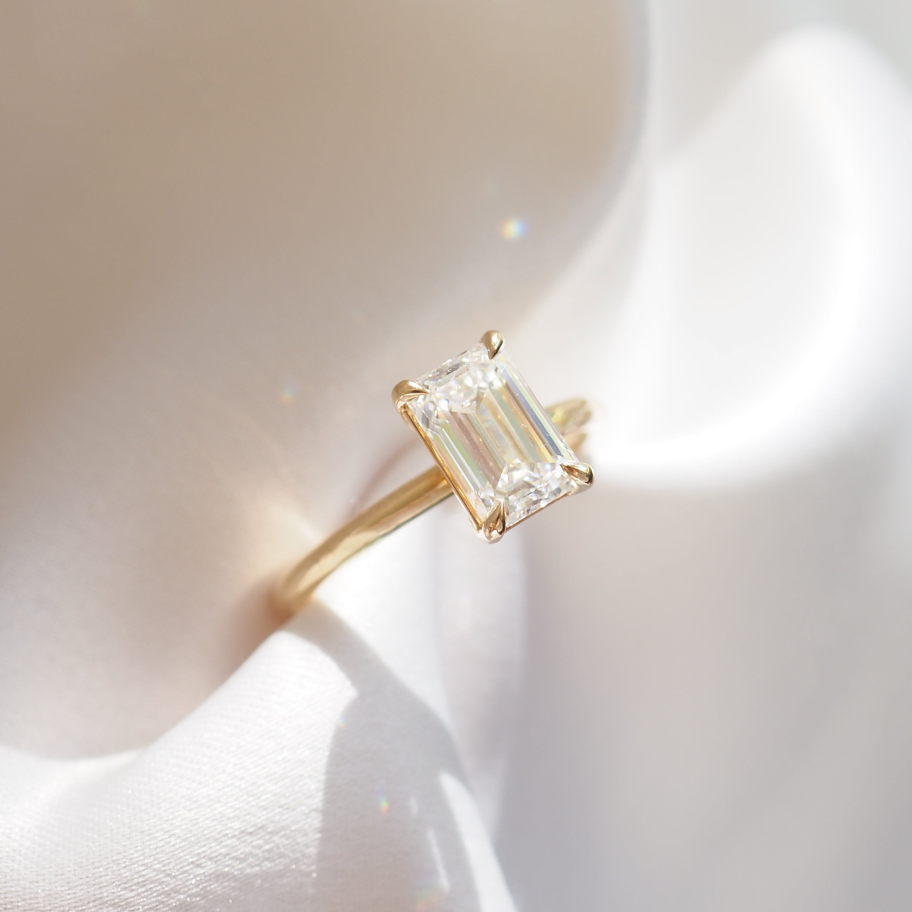 Eva | 1.5ct Emerald Solitaire Lab-Grown Diamond Engagement Ring