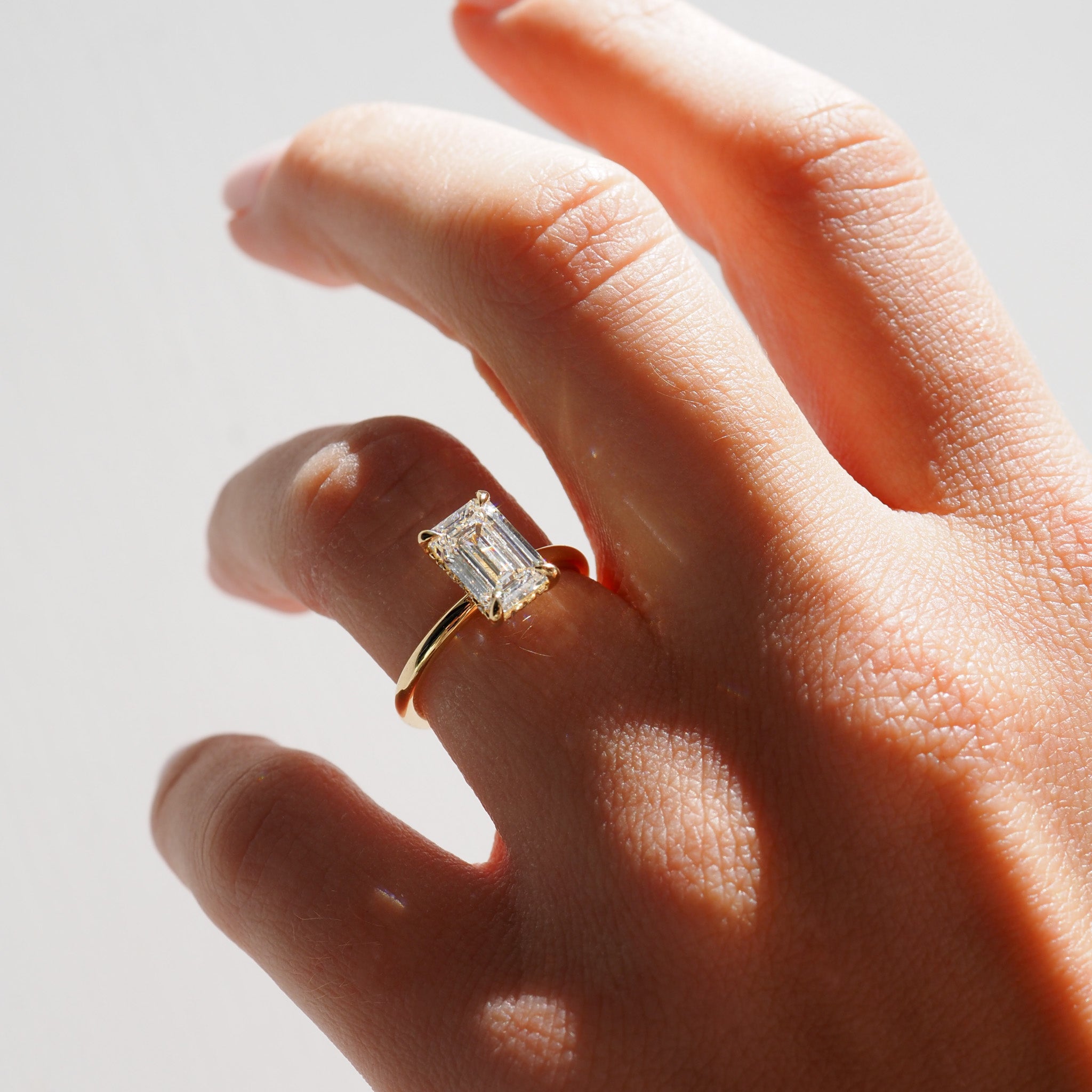 Eva | 2ct Emerald Hidden Halo Lab-Grown Diamond Engagement Ring