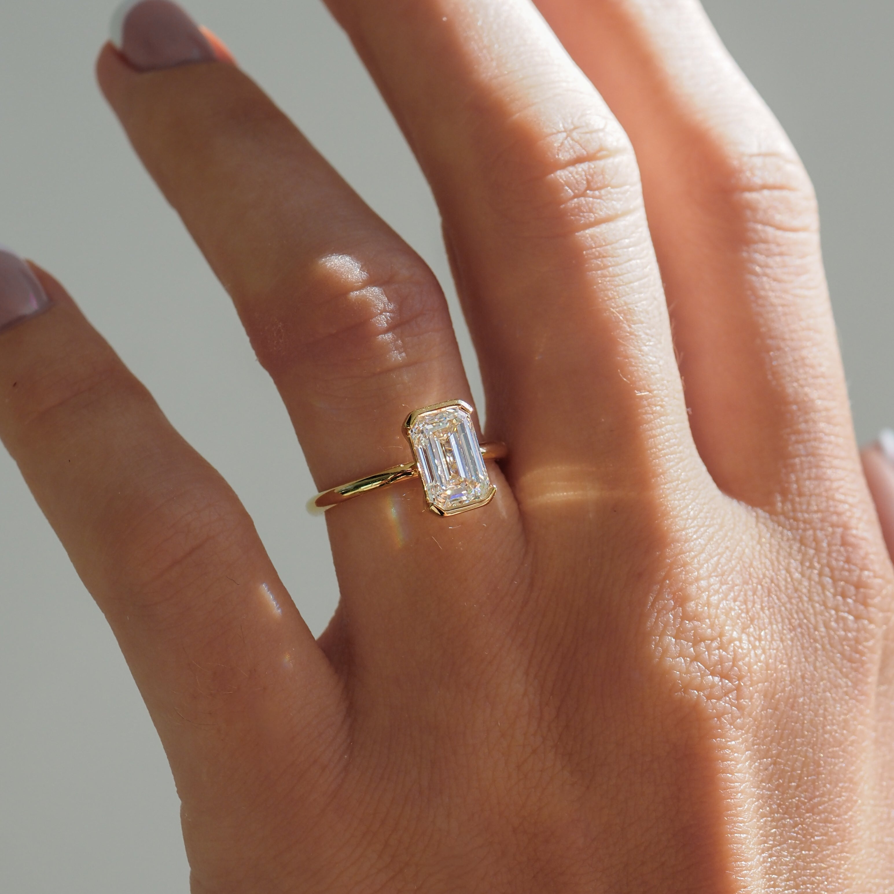 Evie | 2ct Emerald Lab-Grown Diamond Solitaire Engagement Ring