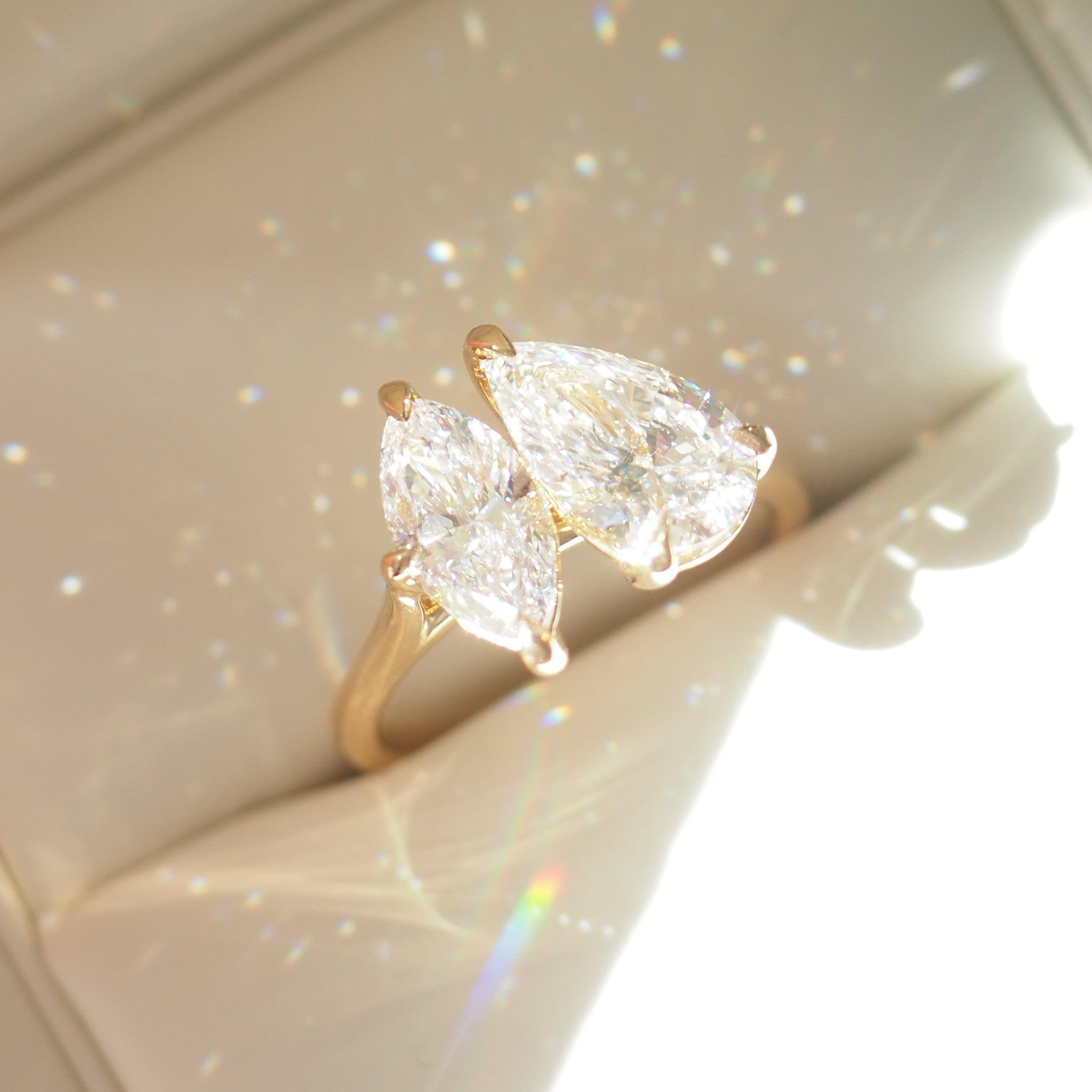 Léa | 2.5ct Pear & Marquise Toi et Moi Lab-Grown Diamond Ring