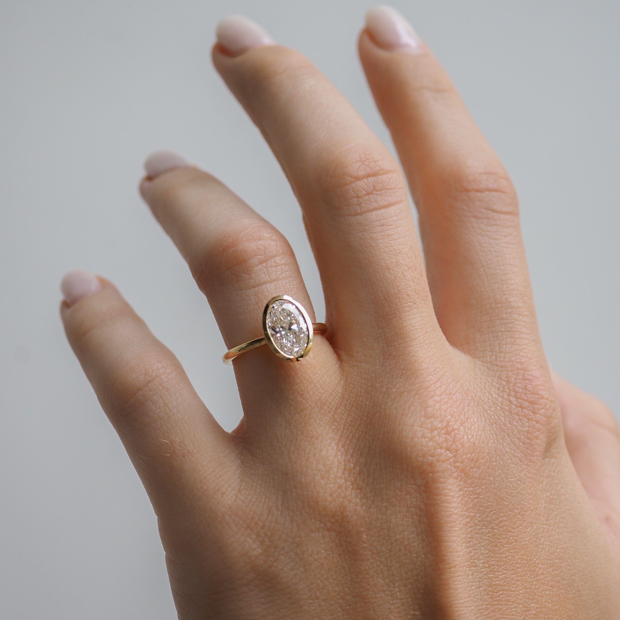 Vyla | 2ct Oval Bezel Solitaire Lab-Grown Diamond Engagement Ring