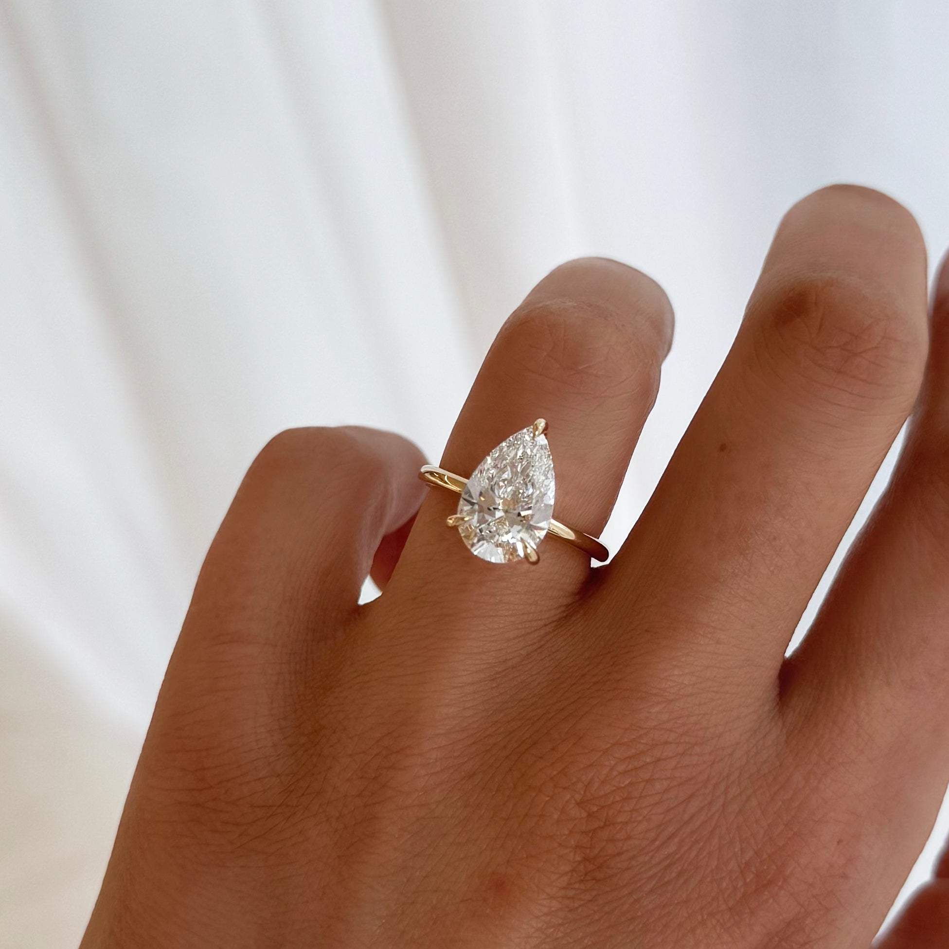 Lyla | 3ct Pear Solitaire Lab-Grown Diamond Engagement Ring