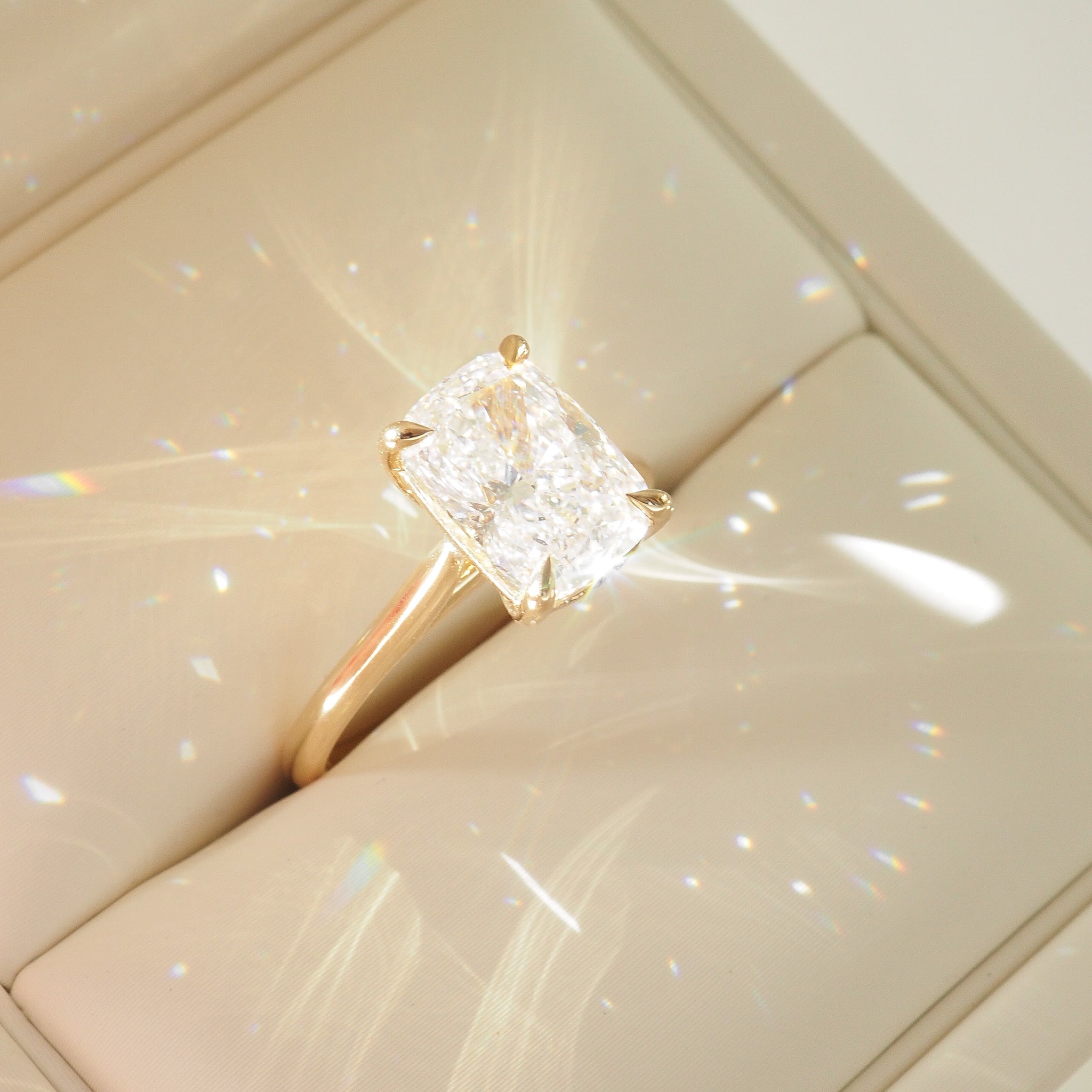 Khia | 2.5ct Elongated Cushion Solitaire Lab-Grown Diamond Engagement Ring