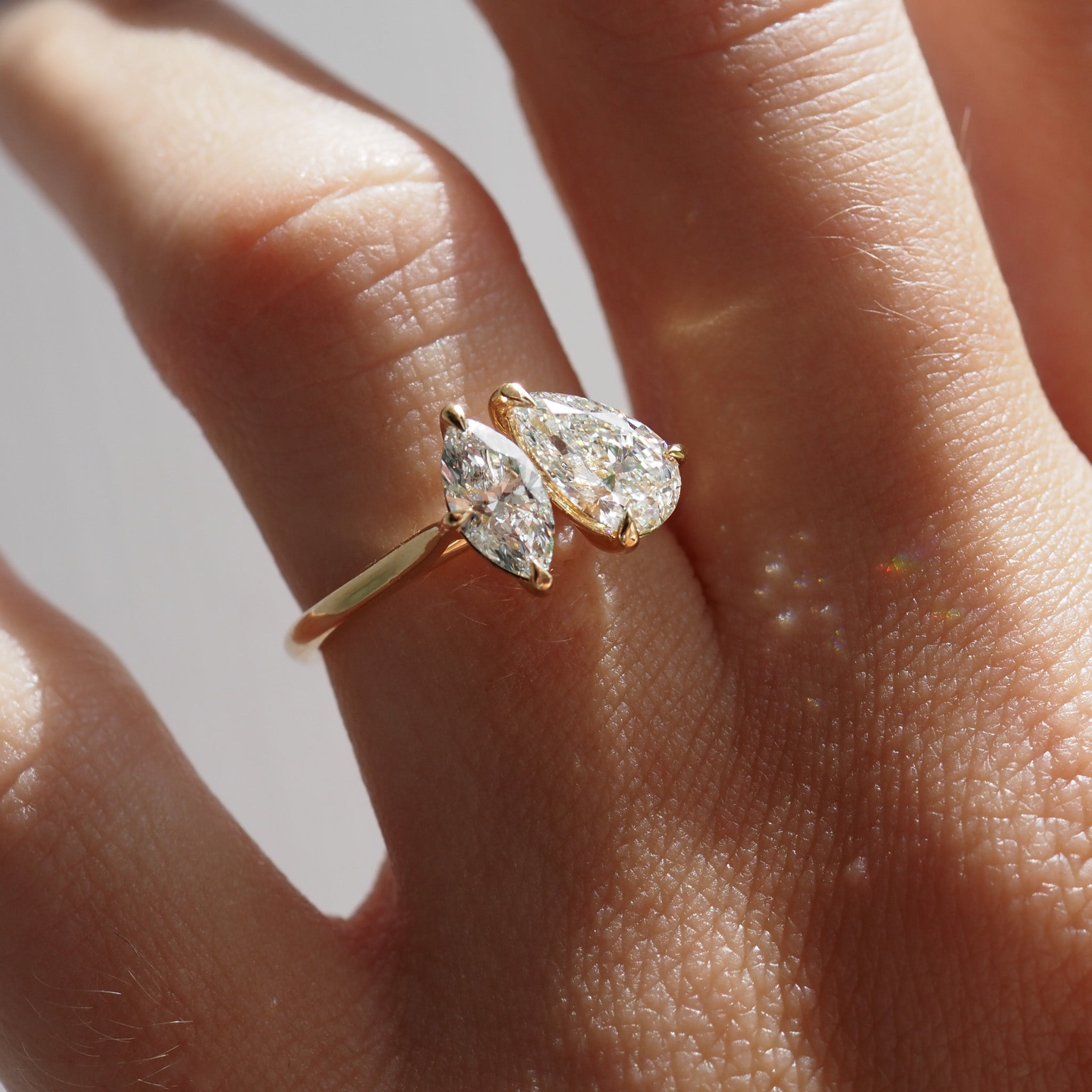 Léa | 1.5ct Pear & Marquise Toi et Moi Lab-Grown Diamond Ring