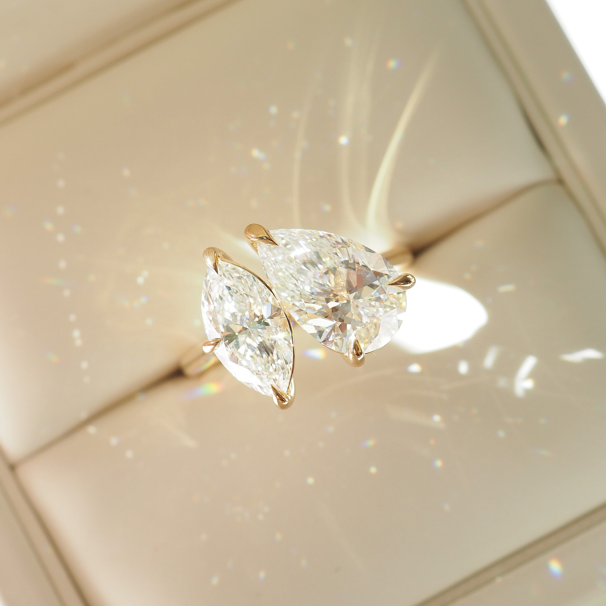 Léa | 3.7ct Pear & Marquise Toi et Moi Lab-Grown Diamond Ring