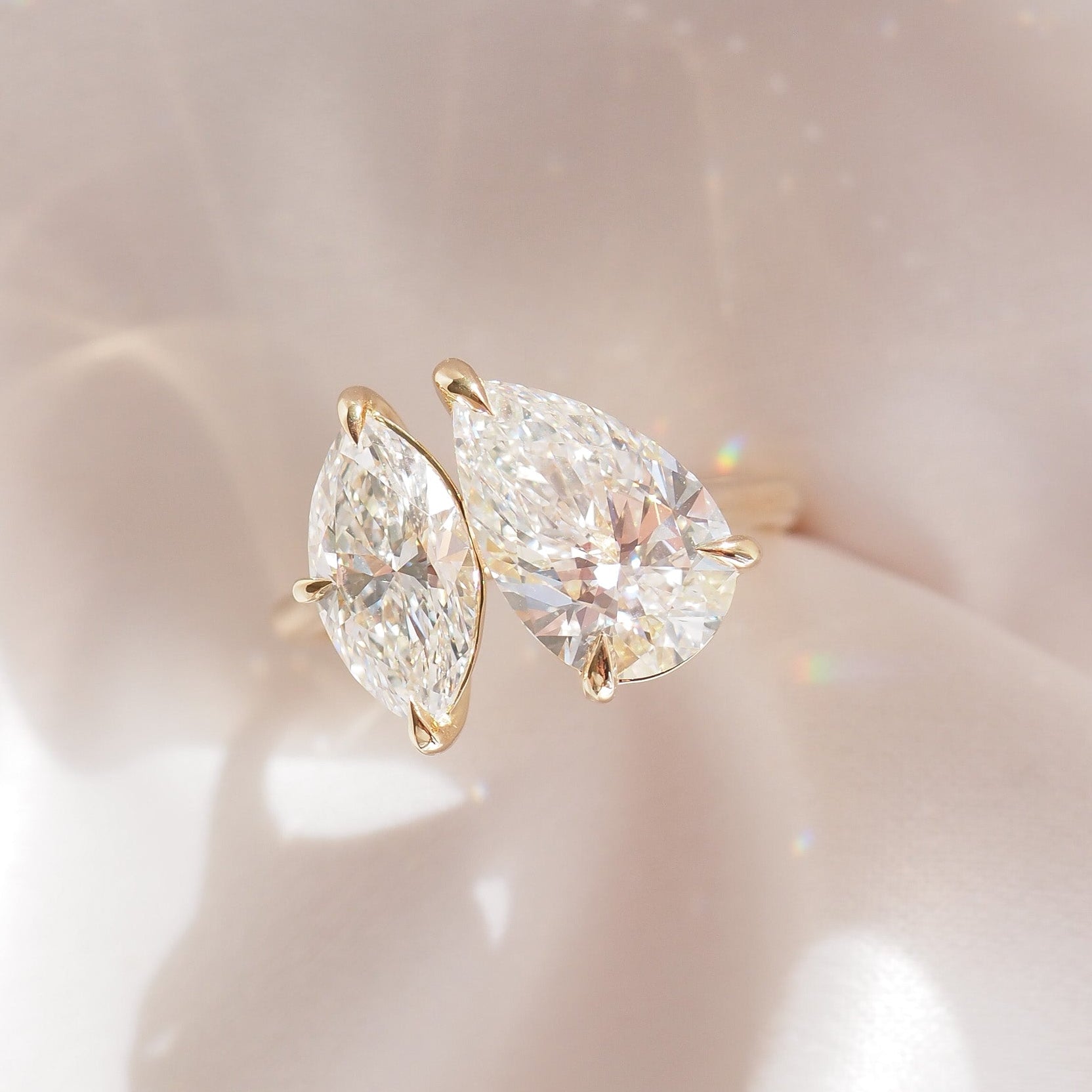 Léa | 3.7ct Pear & Marquise Toi et Moi Lab-Grown Diamond Ring