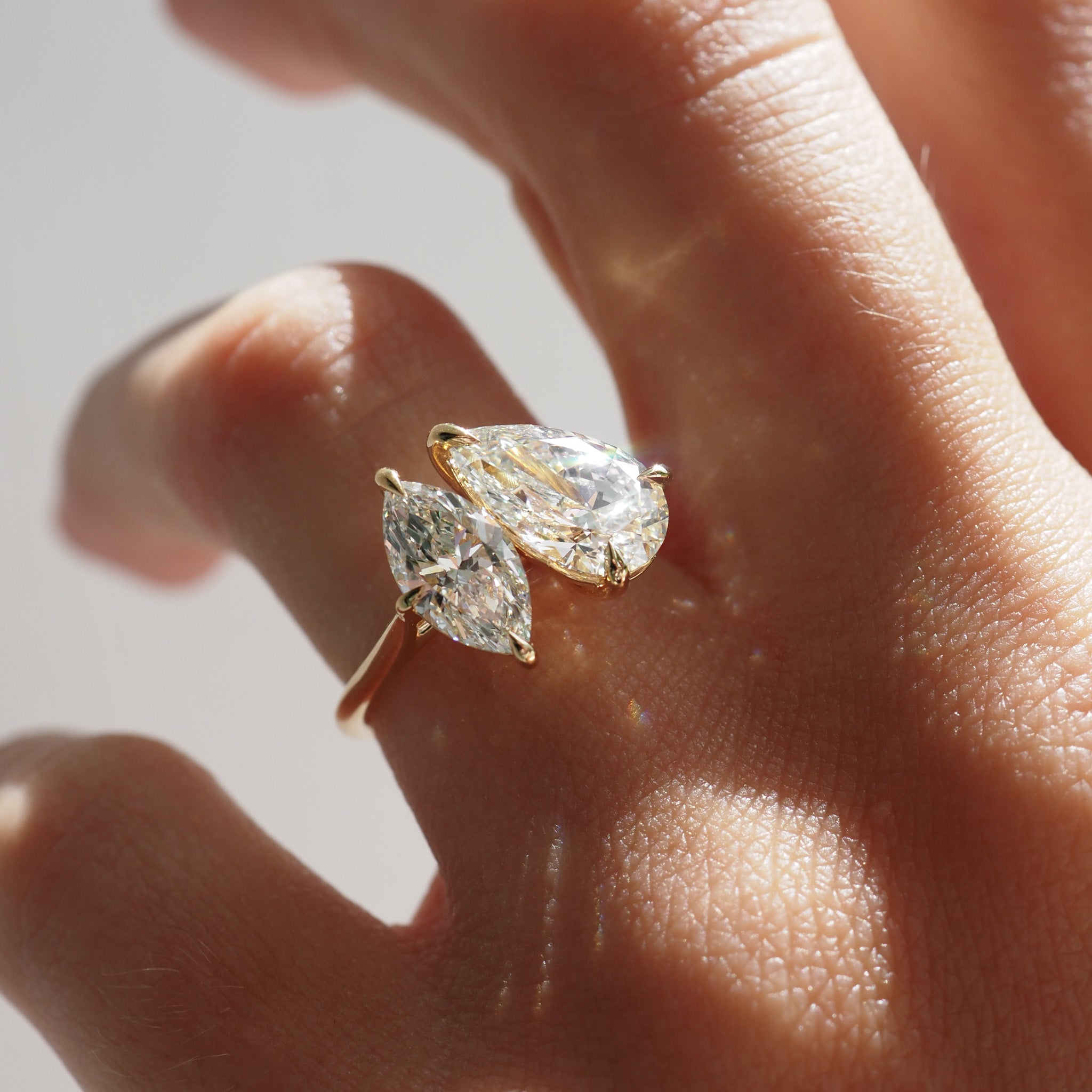 Léa | 3.7ct Pear & Marquise Toi et Moi Lab-Grown Diamond Ring