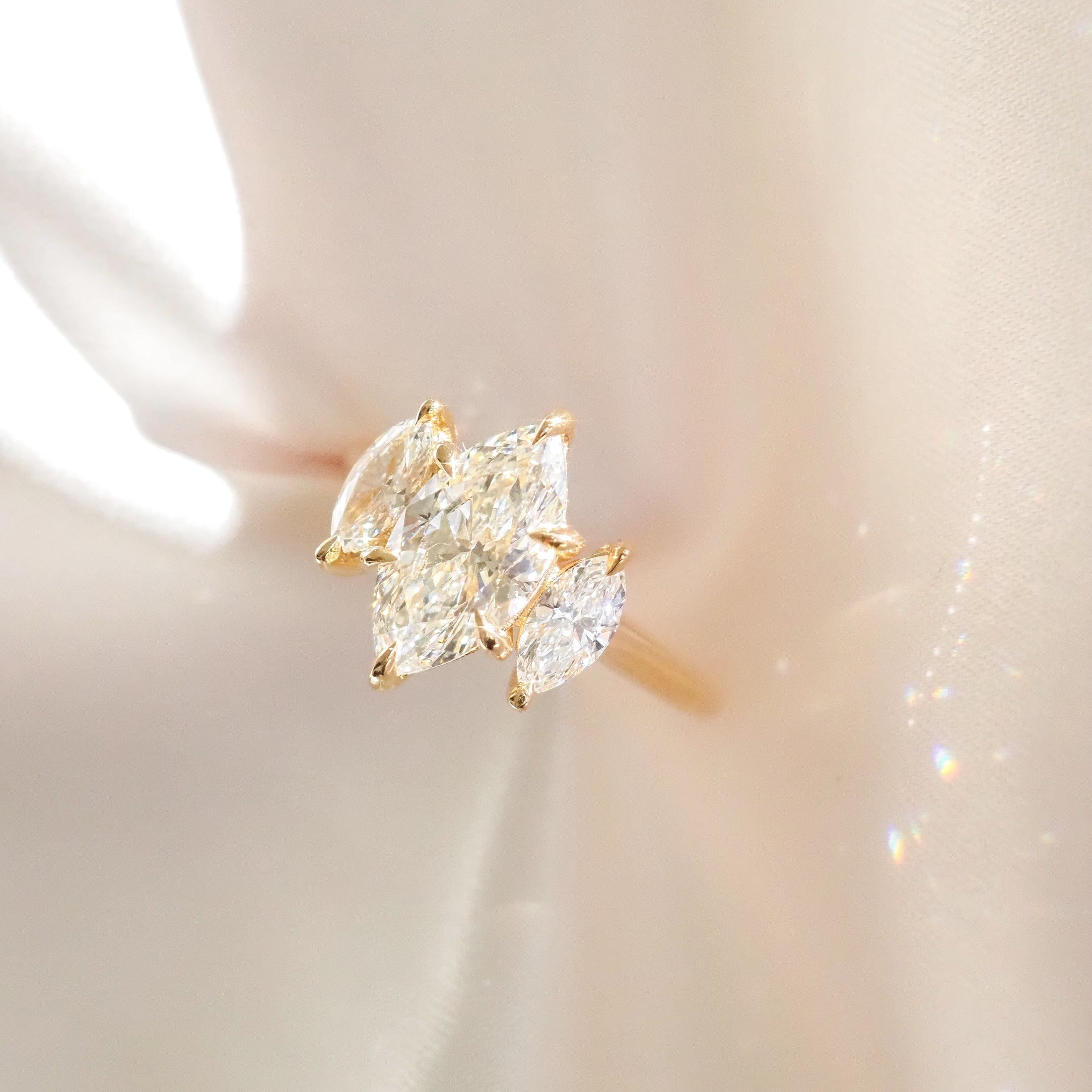 Maya | 2.5ct Marquise Trilogy Lab-Grown Diamond Engagement Ring