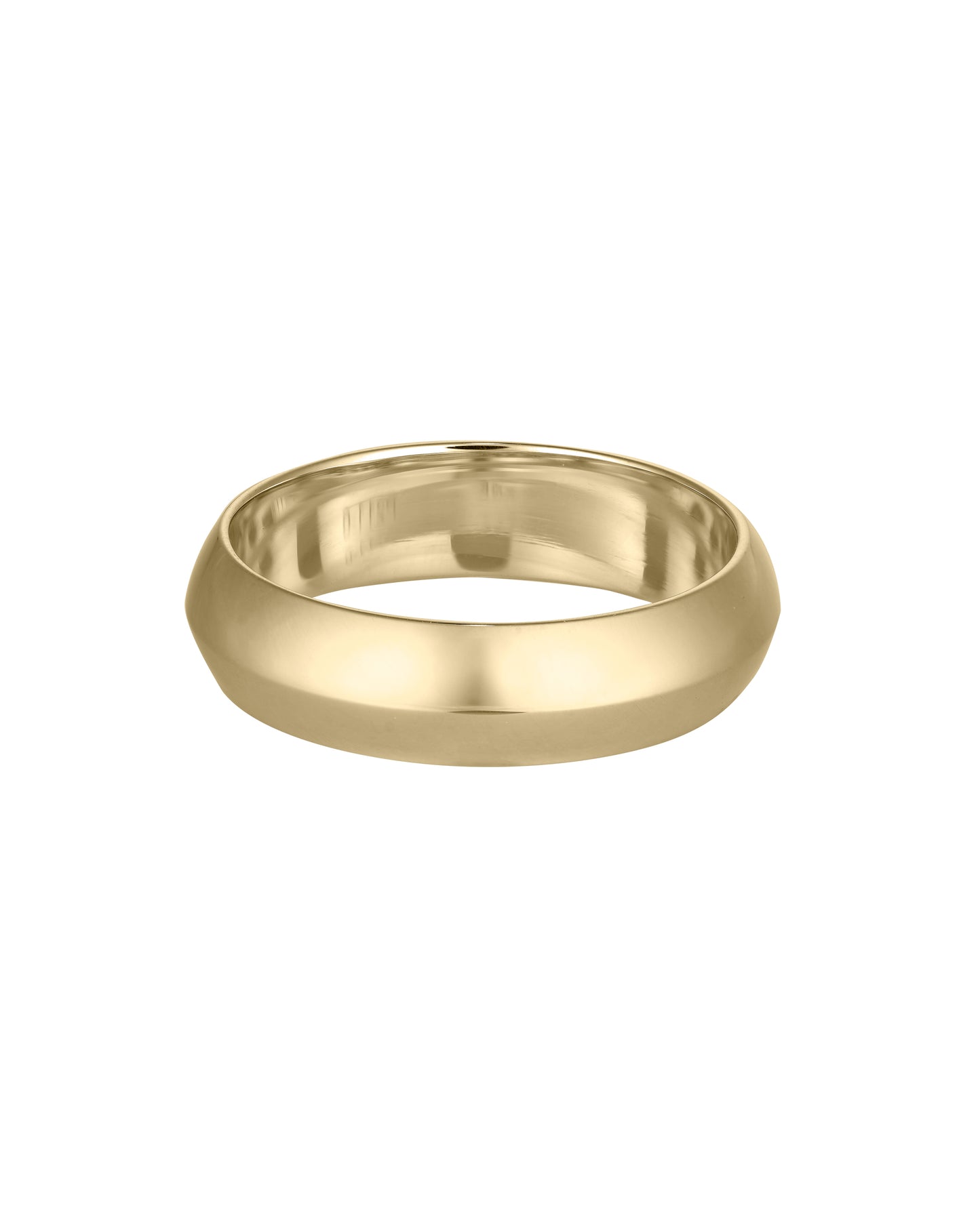 Gold band ring with a smooth, polished finish, showcasing elegant craftsmanship. Perfect for luxury jewellery enthusiasts.
