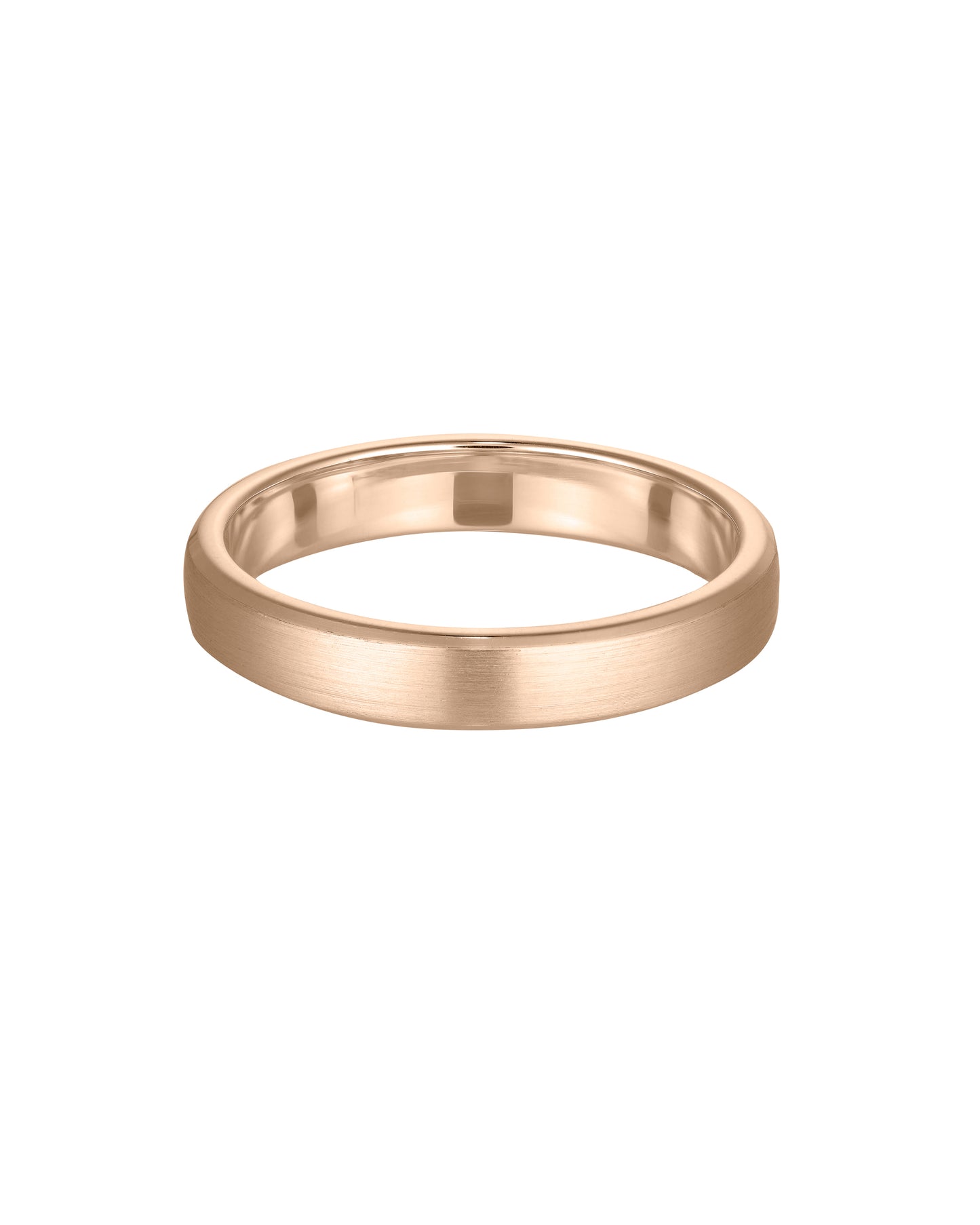 Sleek rose gold ring with a matte finish, showcasing minimalist luxury design against a white background. Perfect for stylish jewellery lovers.