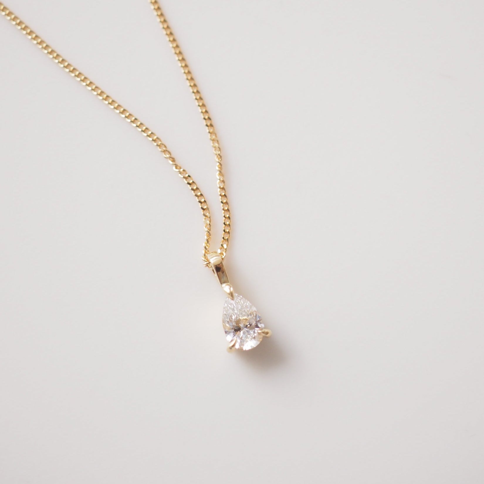 Pear Solitaire Pendant | 0.49ct Lab-Grown Diamond Necklace