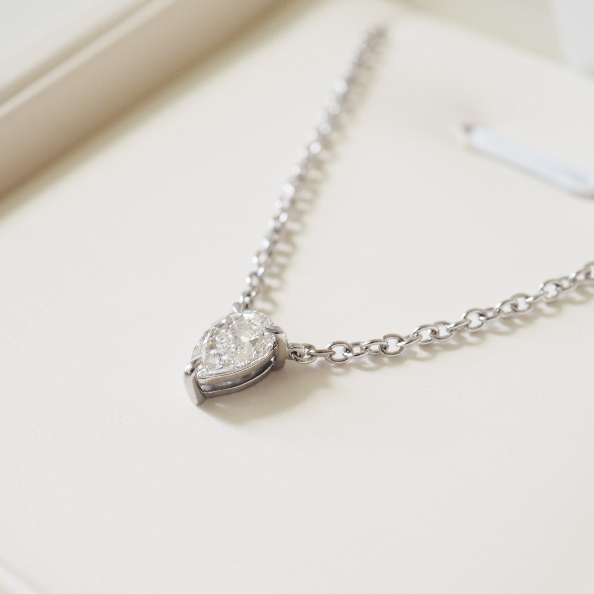 Fixed Pear Diamond Necklace | 0.5ct Pear Lab-Grown Diamond