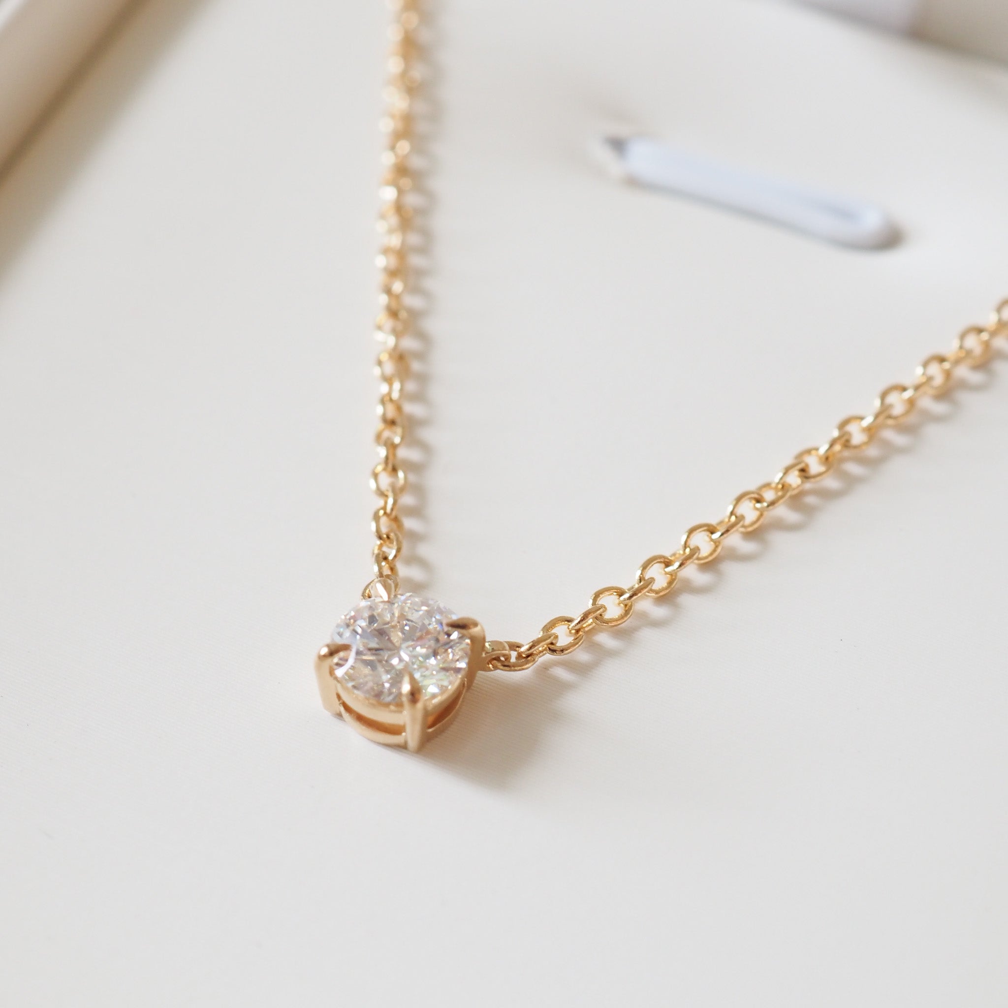 Fixed Round Diamond Necklace | 0.52ct Round Lab-Grown Diamond