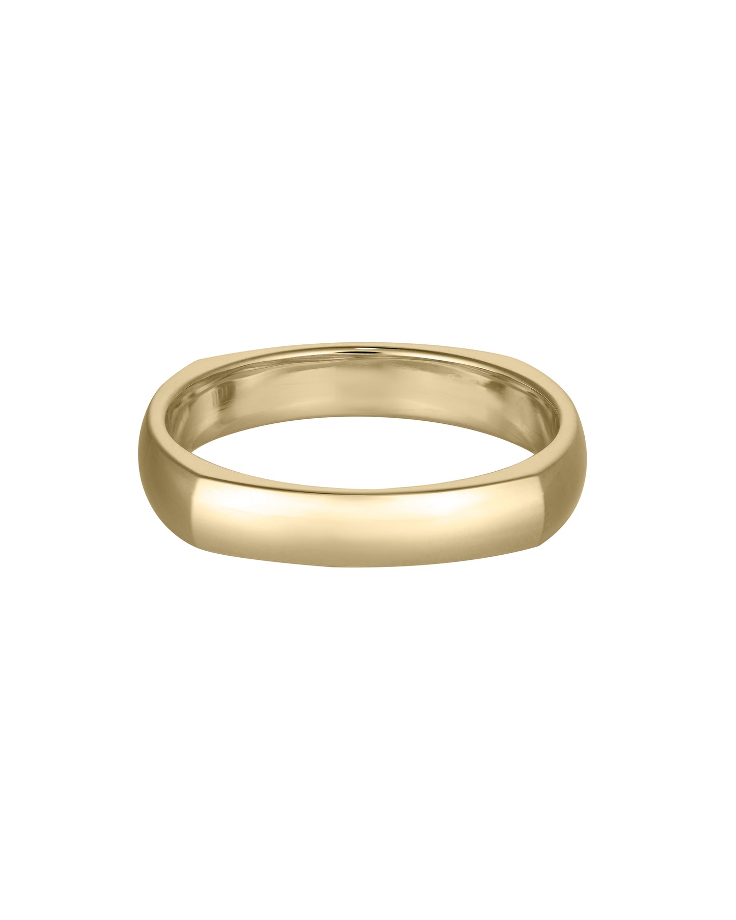 Elegant gold wedding band with a polished finish, showcasing refined luxury jewellery craftsmanship.