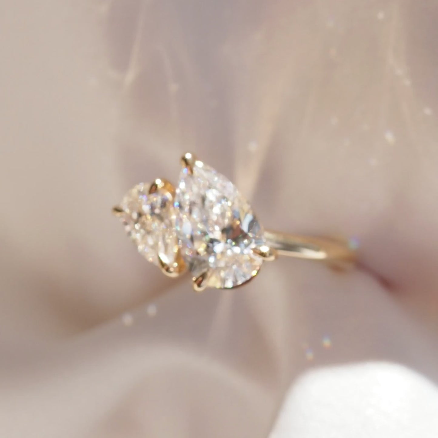 Duet Pear twirling in pink material